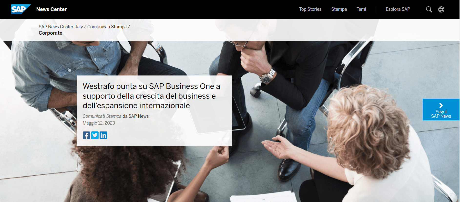 Westrafo punta su SAP Business One | Comunicato Stampa SAP
